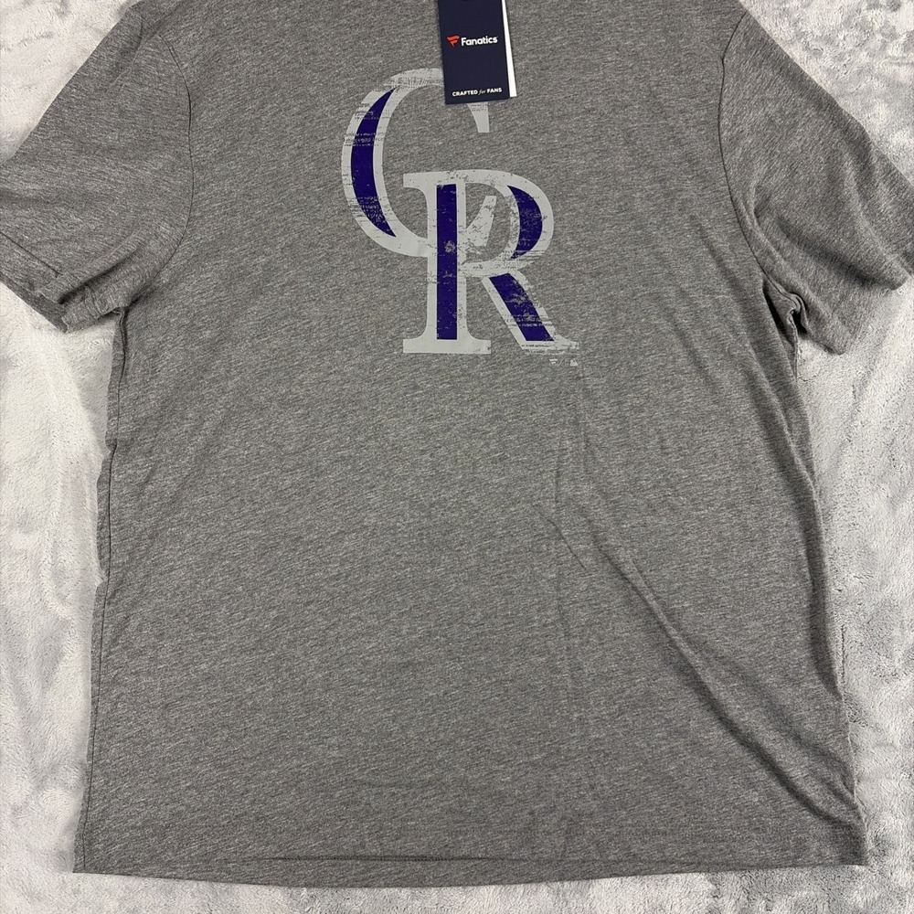 Colorado Rockies Fanatics Charlie Blackmon Player T-shirt Gray Size XL NWT - Picture 2 of 9